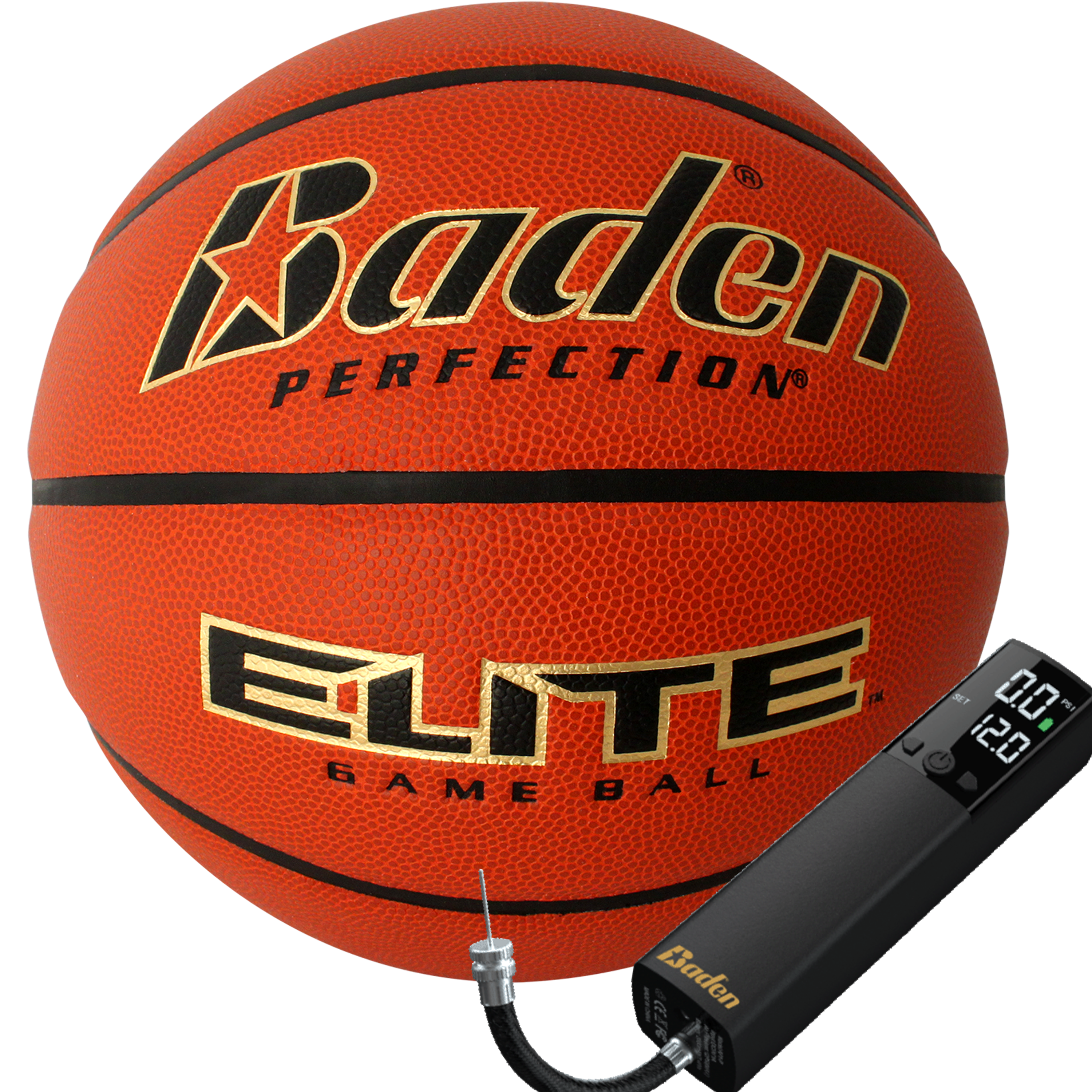 Elite Game Basketball with SMART INFL8 Electric Ball Pump